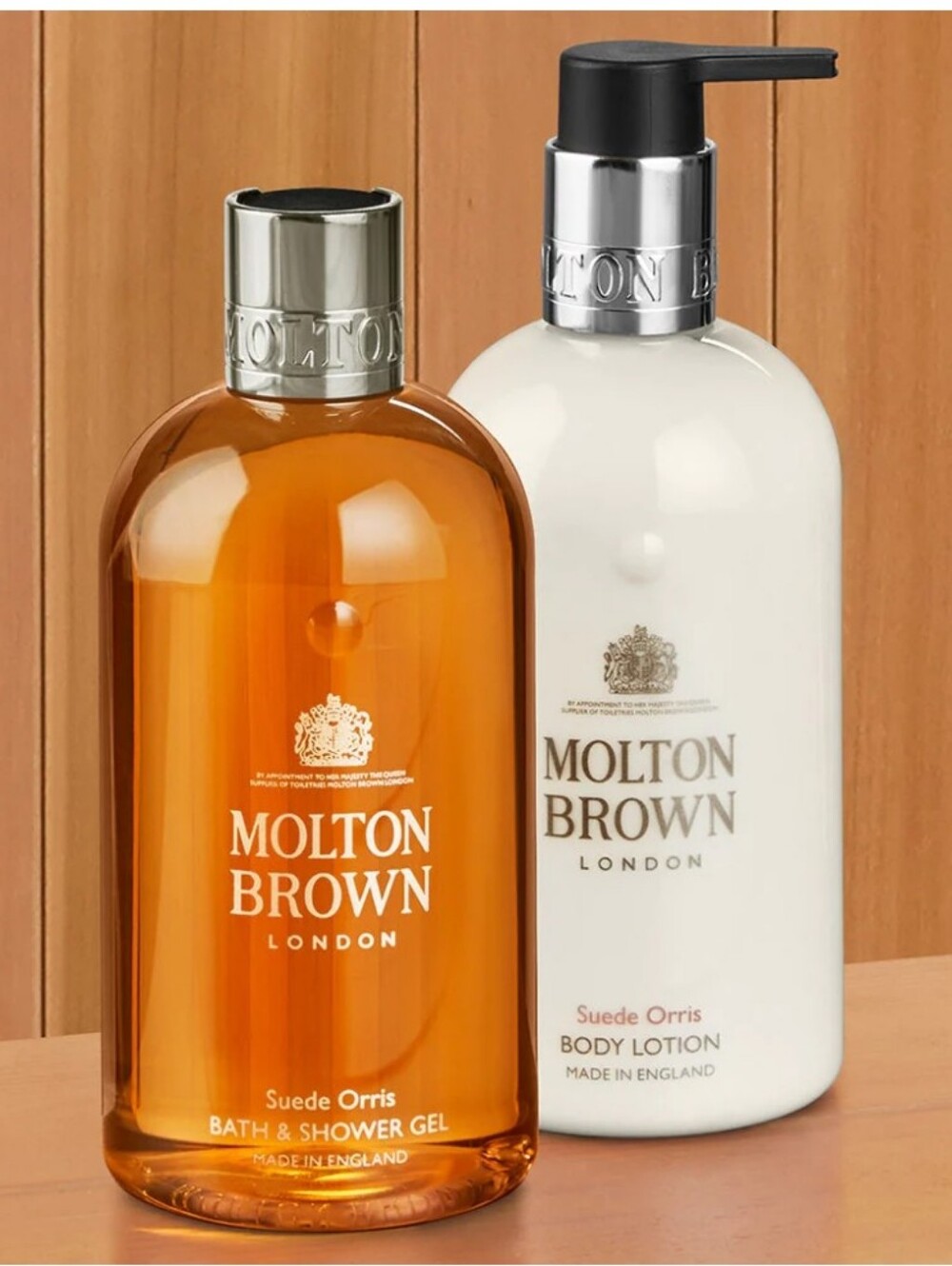 Molton Brown Shower Gel/Body Lotion Suede Orris. NWT.